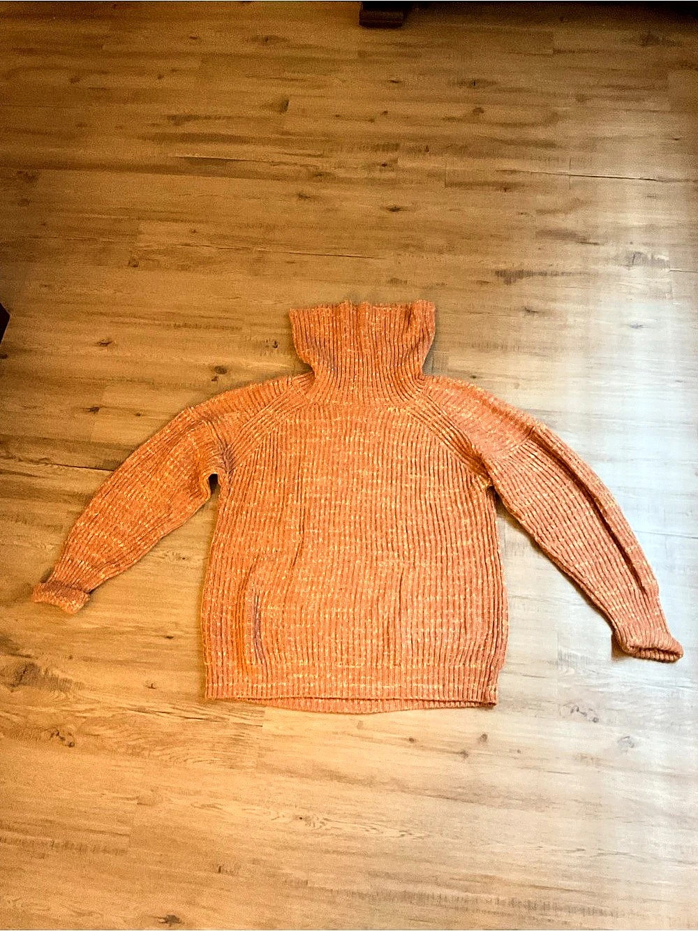 Free People Ottoman Slouchy Tunic Ribbed Turtleneck Orange